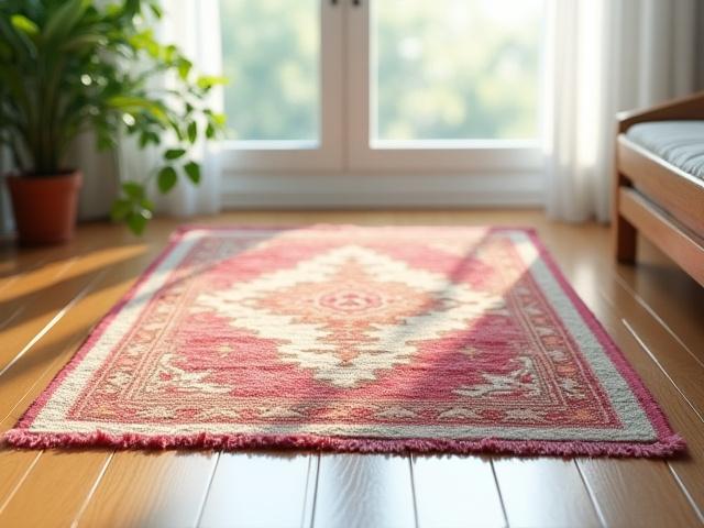 Vibrantly cleaned area rug
