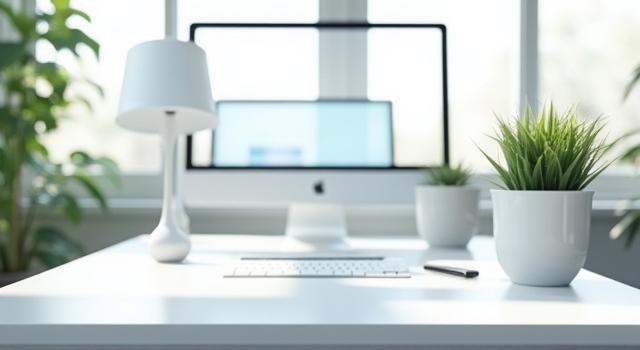 Sparkling clean, organised office space after cleaning